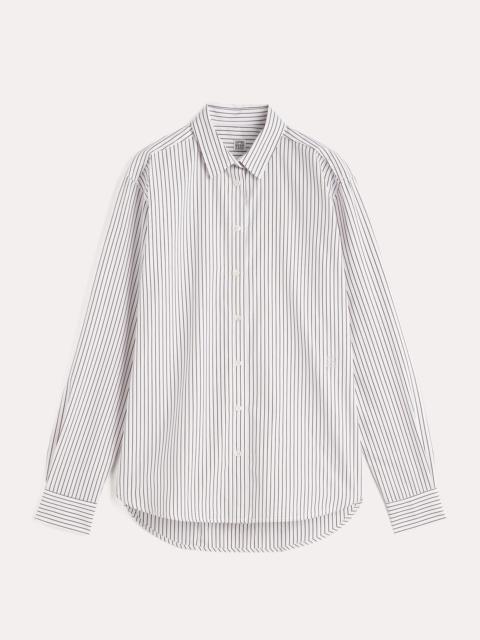 Totême Signature cotton shirt white/brown