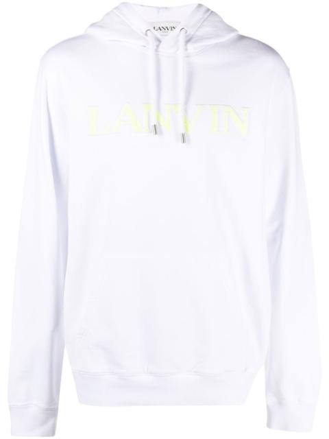 Lanvin embroidered-logo pouch-pocket hoodie