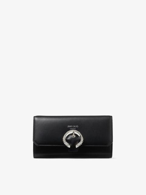 JIMMY CHOO Wallet W/chain
Black Smooth Calf Wallet with Crystal Buckle