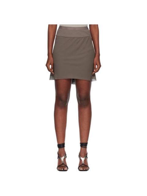 Rick Owens Gray Temple Short Bias Miniskirt