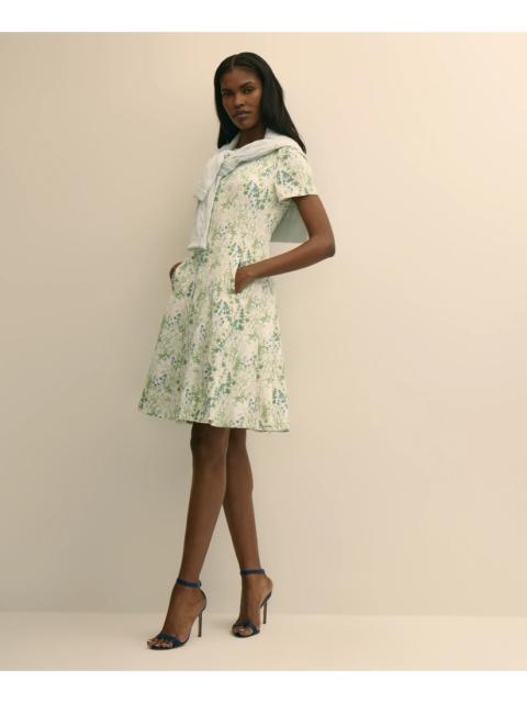 Brooks Brothers Printed Floral Crepe Dress