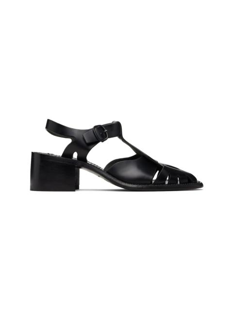 HEREU Black Pesca Heeled Sandals