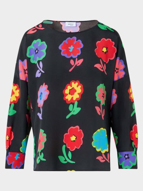 AKRIS Floral Silk Blouse