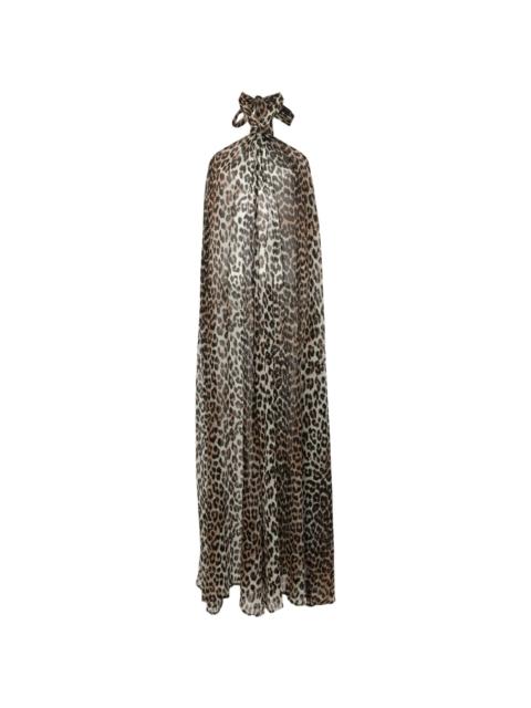 leopard-print maxi dress