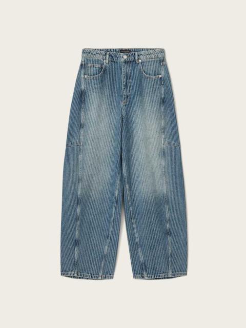 ALLSAINTS CARTER STRIPE MID RISE DENIM JEANS