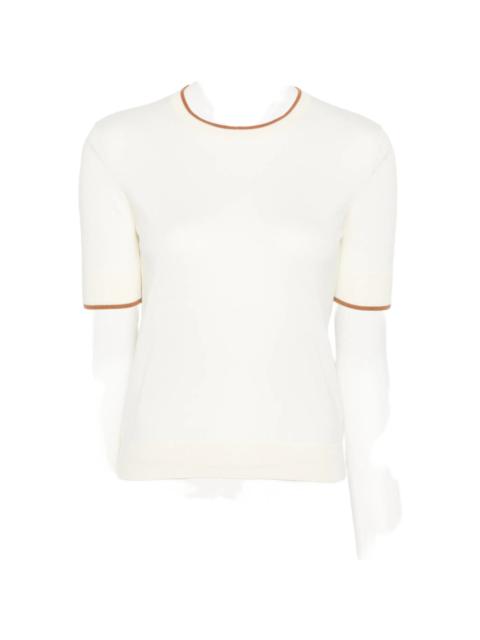 Max Mara Studio Max Mara Studio Contrast-trim Short-sleeve Top