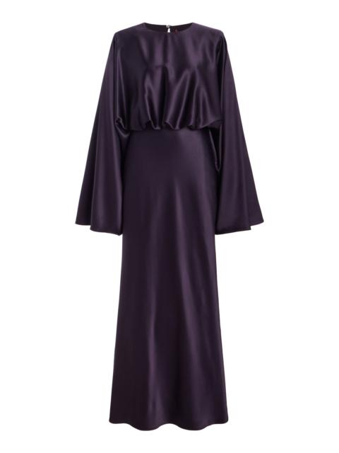 Altuzarra Evinka Draped Silk Maxi Dress purple