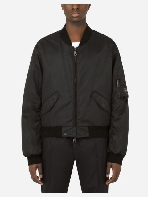Nylon jacket with branded plate