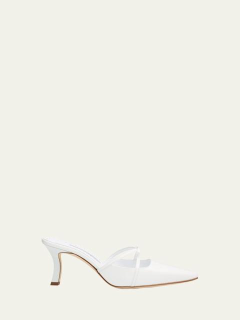Manolo Blahnik Dariamu Patent Leather Bow Mules
