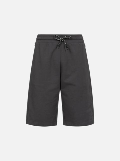 EVISU Side Zip Allover Paisley Print and Seagull Embroidery Regular Fit Sweat Shorts