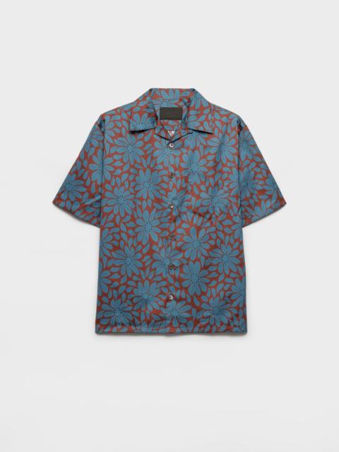 Short-sleeved cotton blend shirt