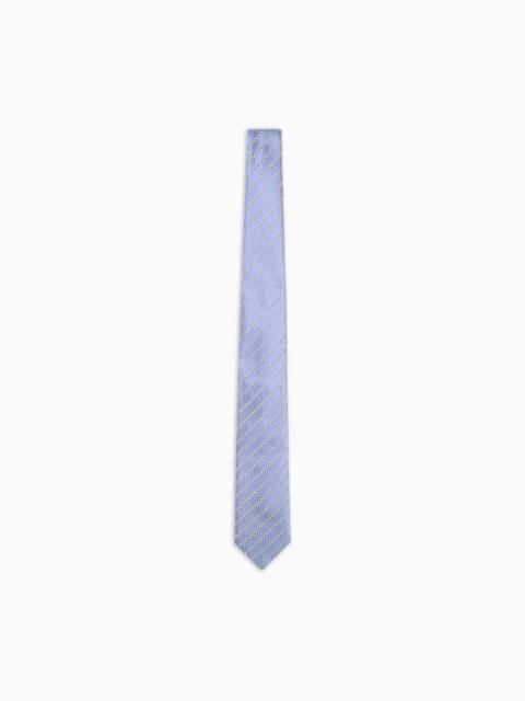 GIORGIO ARMANI PURE SILK TIE WITH JACQUARD STRIPES