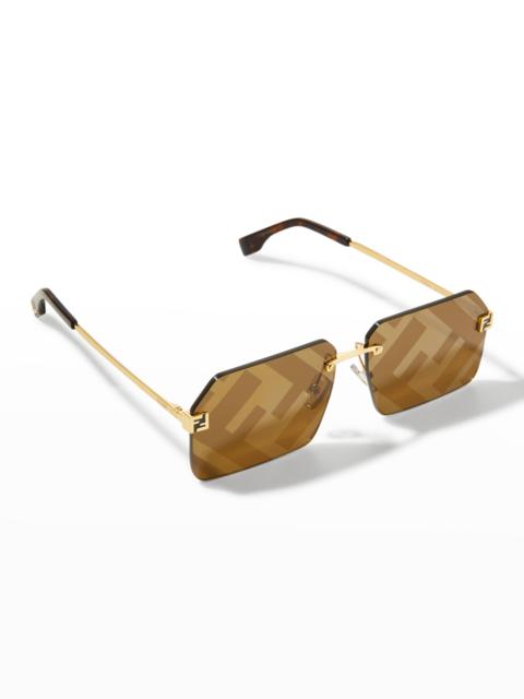 Men's FF-Monogram Square Sunglasses