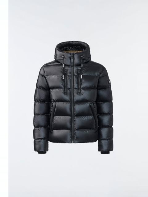 VICTOR lustrous light down jacket with hood for men