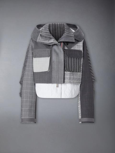 Thom Browne HIGH TWIST WOOL FUNMIX CROPPED TAILORED PARKA