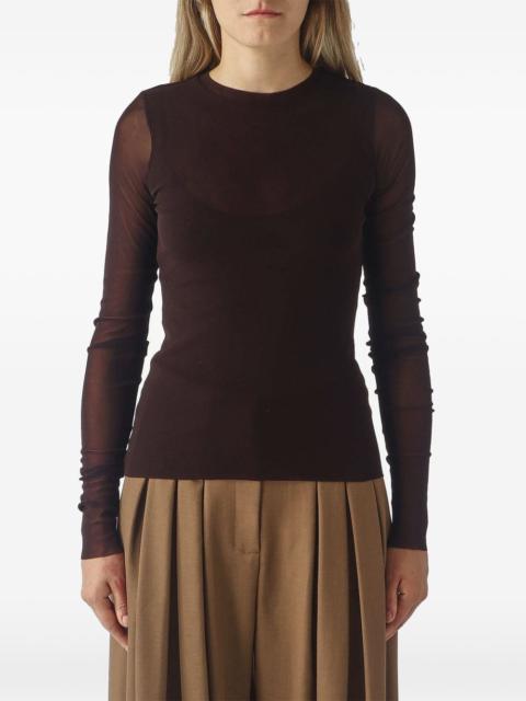 MEIMEIJ sheer-panel long-sleeve T-shirt