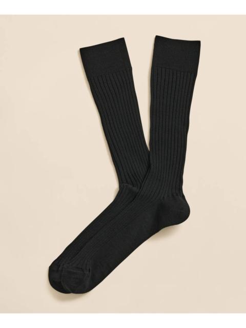 Brooks Brothers Merino Wool Blend Ribbed Socks