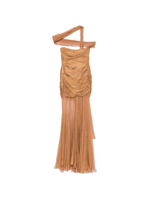MARIA LUCIA HOHAN Marimar pleated strapless maxi dress