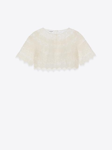 SAINT LAURENT 갑상선 레이스에서 자르기 탑