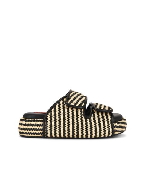 SIMONMILLER Stripe Raffia Cro Slide
