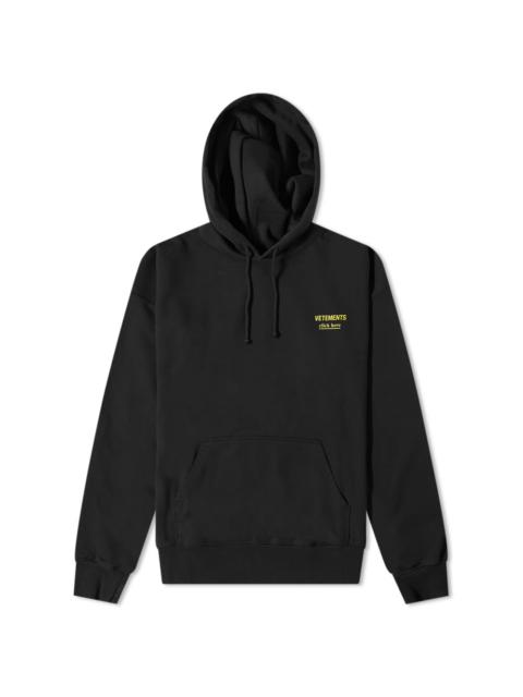 VETEMENTS VETEMENTS Click Here Logo Popover Hoody