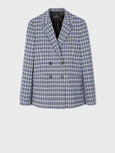 Paul Smith Check Wool-Blend Double Breasted Blazer