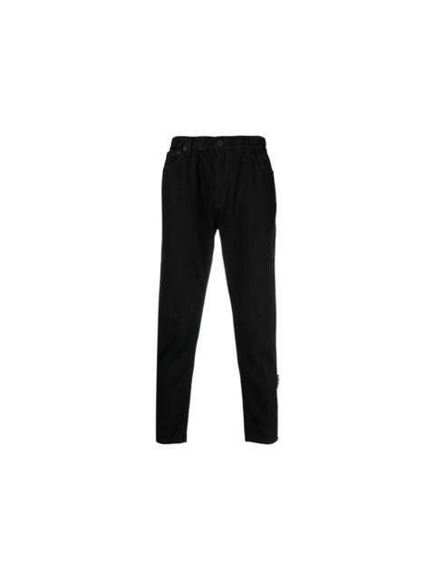 Off-White OFF-WHITE High Rise Cropped Straight Leg Jeans Black