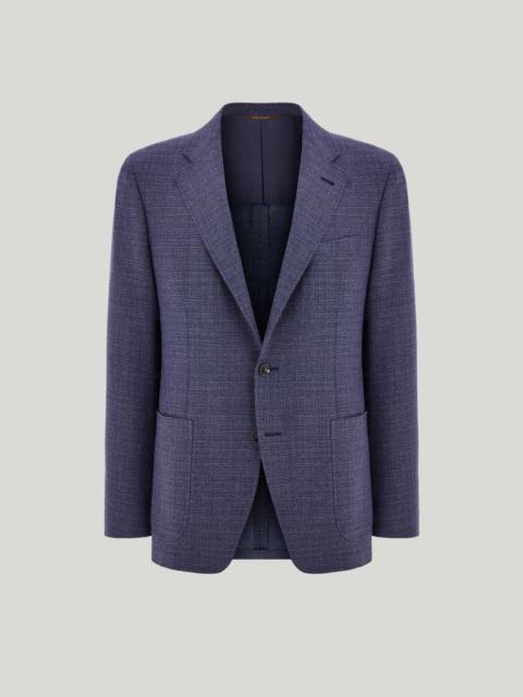 Canali LIGHT BLUE MATTING-EFFECT WOOL MODERN-FIT KEI JACKET