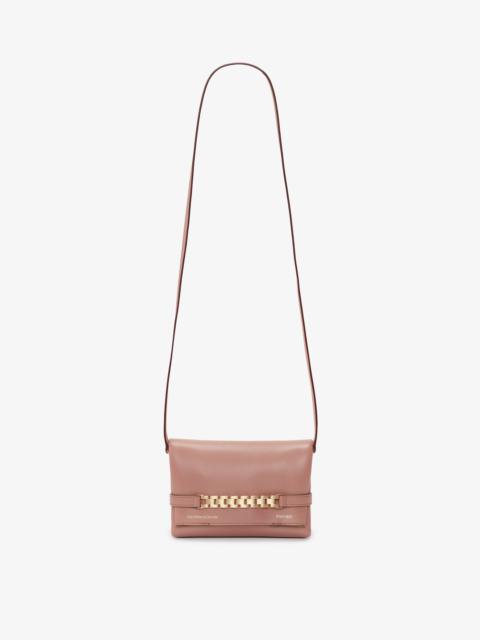 Victoria Beckham Mini Pouch With Long Strap In Truffle Leather