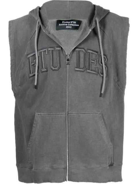 Étude logo zipped sleeveless hoodie