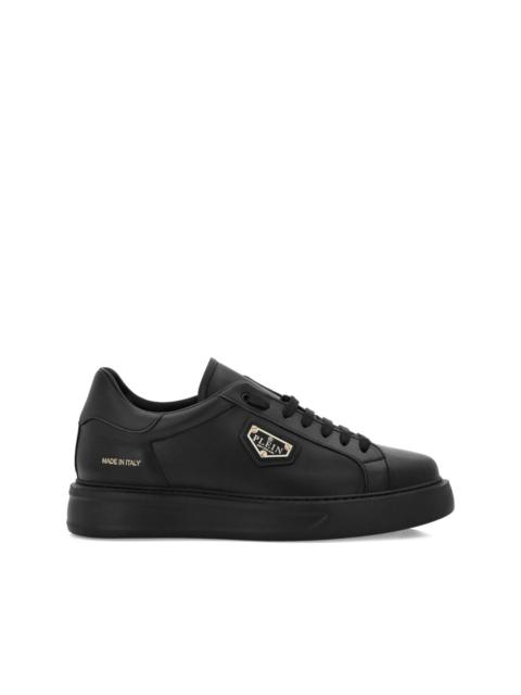 PHILIPP PLEIN logo-plaque leather trainers
