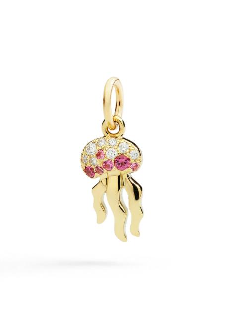 DoDo YELLOW GOLD JELLYFISH CHARM, SPINELS & DIAMONDS