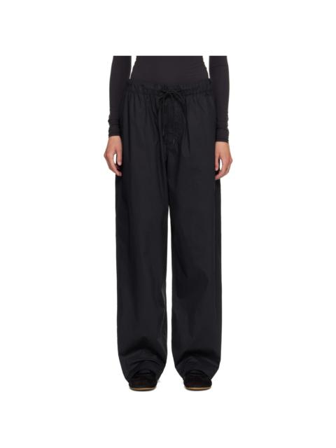 SKIMS Black Woven Cotton Oversized Straight Leg Lounge Pants