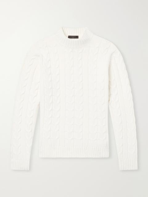 SLOWEAR Zanone Slim-Fit Cable-Knit Virgin Wool Sweater