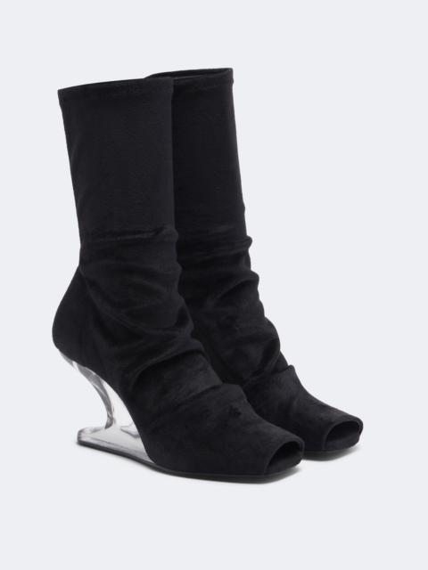 Rick Owens Cantilever velvet jersey ankle boots