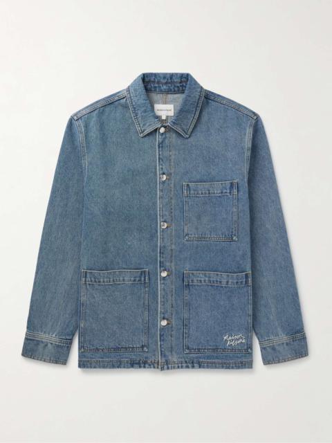 Maison Kitsuné Logo-Embroidered Denim Jacket