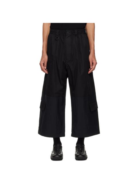 Y-3 Black Cropped Straight Leg Cargo Pants