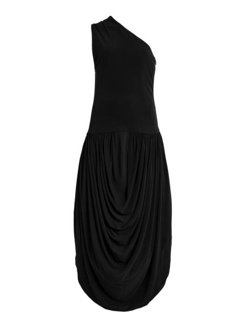 BRANDON MAXWELL The Mila One-Shoulder Maxi Dress black