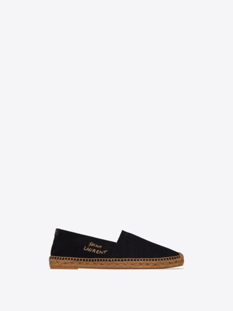 saint laurent embroidered espadrilles in canvas