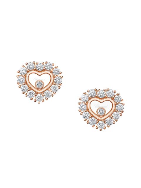 Chopard Women's Happy Diamonds Icons 18K Rose Gold & 1.23 TCW Diamond Heart Stud Earrings