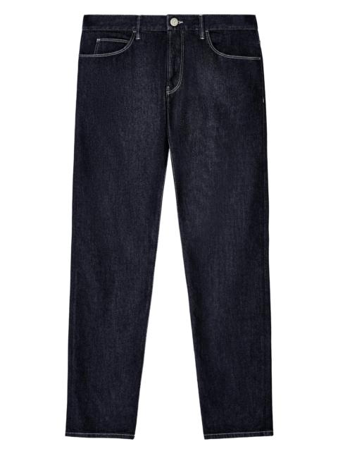 GIORGIO ARMANI Men's Five-Pocket Slim Straight-Leg Jeans - Black Denim