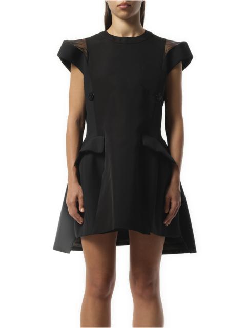 sacai Double-Faced Silk Cotton Dress in Black
