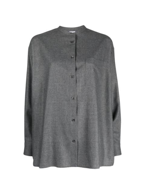Aspesi band-collar wool-blend shirt
