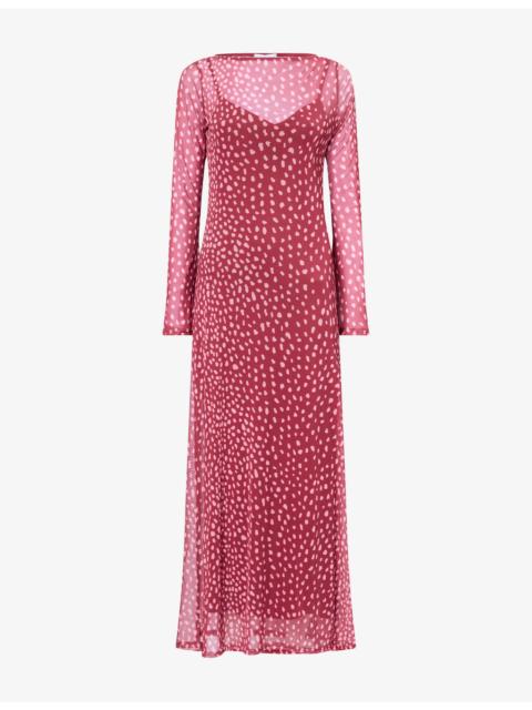 Never Fully Dressed Aria Printed Sheer Midi Dress