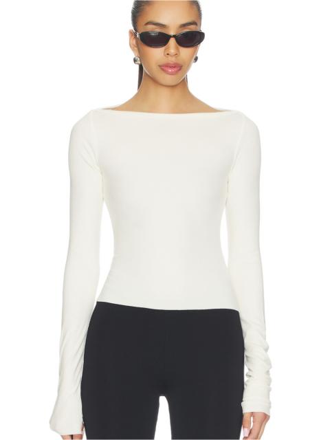 ÉTERNE Long Sleeve Boatneck Top
