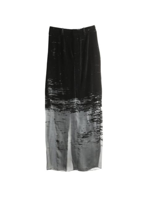 GRACE LING glitch-effect maxi skirt