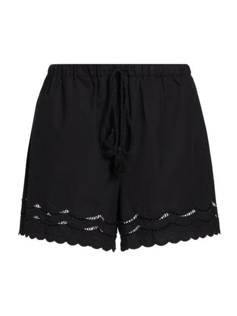 Rails Women's Armanda Scalloped Cotton Shorts - Black Embroidery