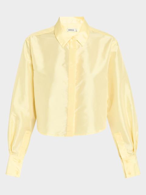 Renata Cropped Satin Blouse