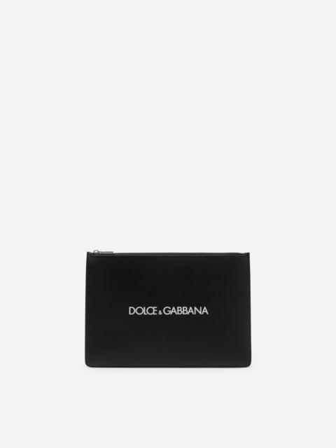 Dolce & Gabbana Calfskin document holder with printed logo