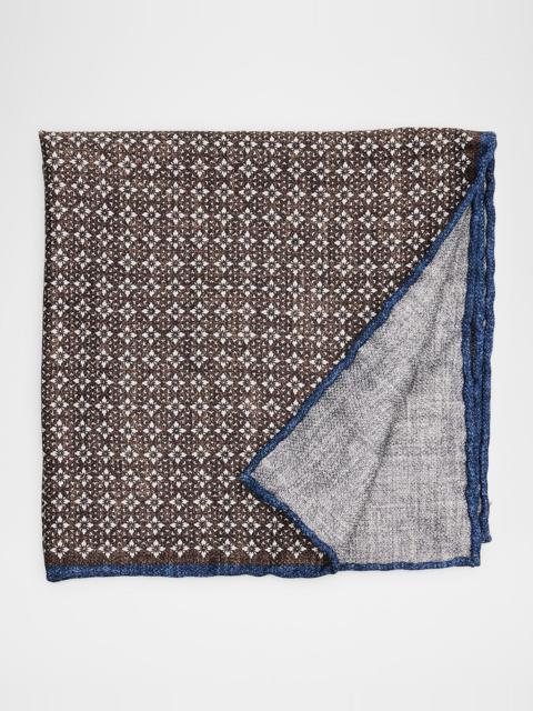 Brunello Cucinelli Men's Double-Face Silk Pocket Square